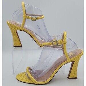 Louise Et Cie Heels Yellow Snakeskin Isandro Open Toe Sandals Women's Size 11